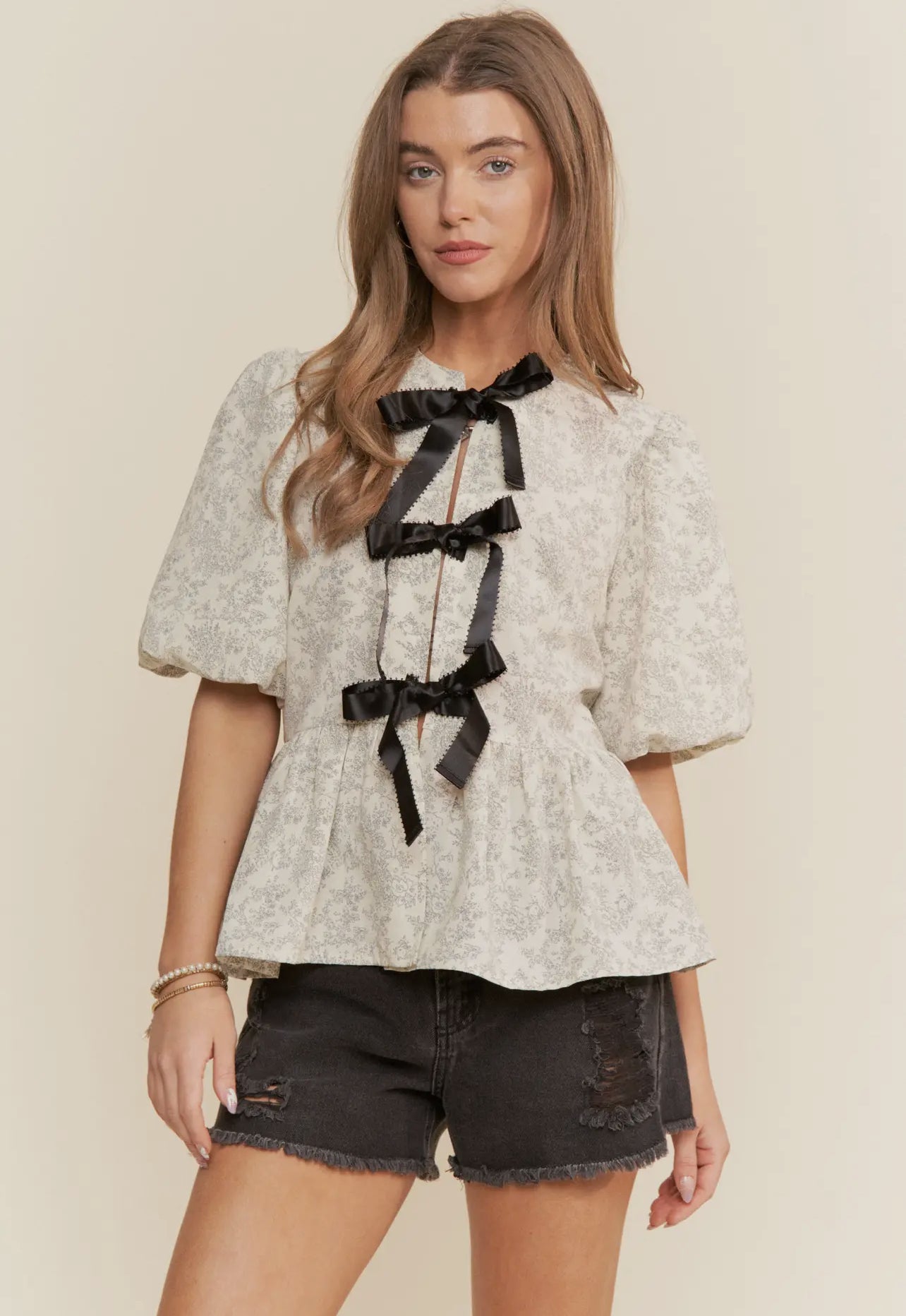 Ivory Bow Top image 0