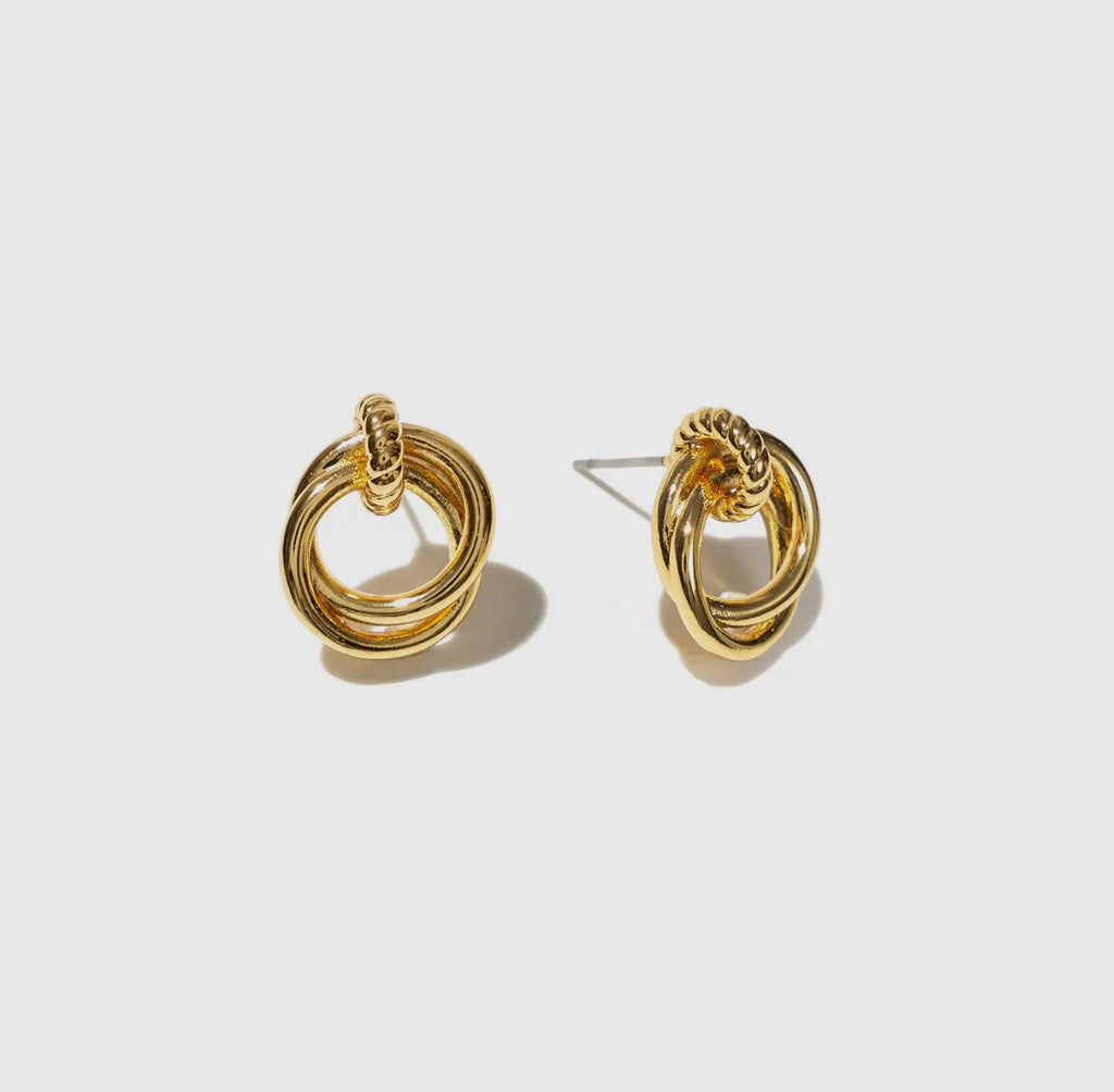 18k Knotted Earrings Waterproof image 0