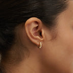 18k Pearl Hoops Waterproof image 1