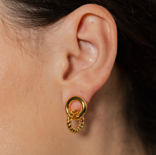 18k Double Up Earrings image 1